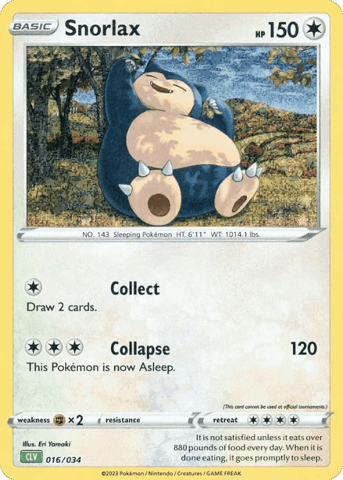Snorlax #16 from Pokémon TCG Classic - Venusaur - Illustrated by Eri Yamaki