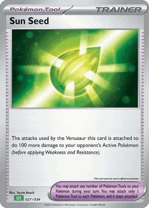 Sun Seed #27 from Pokémon TCG Classic - Venusaur - Illustrated by Toyste Beach