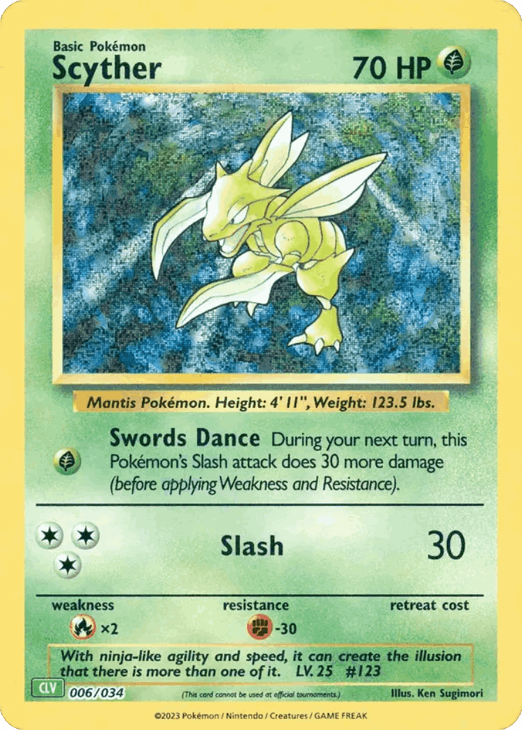 Scyther #6 from Pokémon TCG Classic - Venusaur - Illustrated by Ken Sugimori