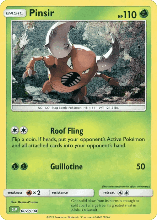 Pinsir Pokémon TCG card art