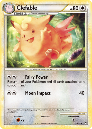 Clefable #1 from Call of Legends - Rare Holo - Illustrated by sui