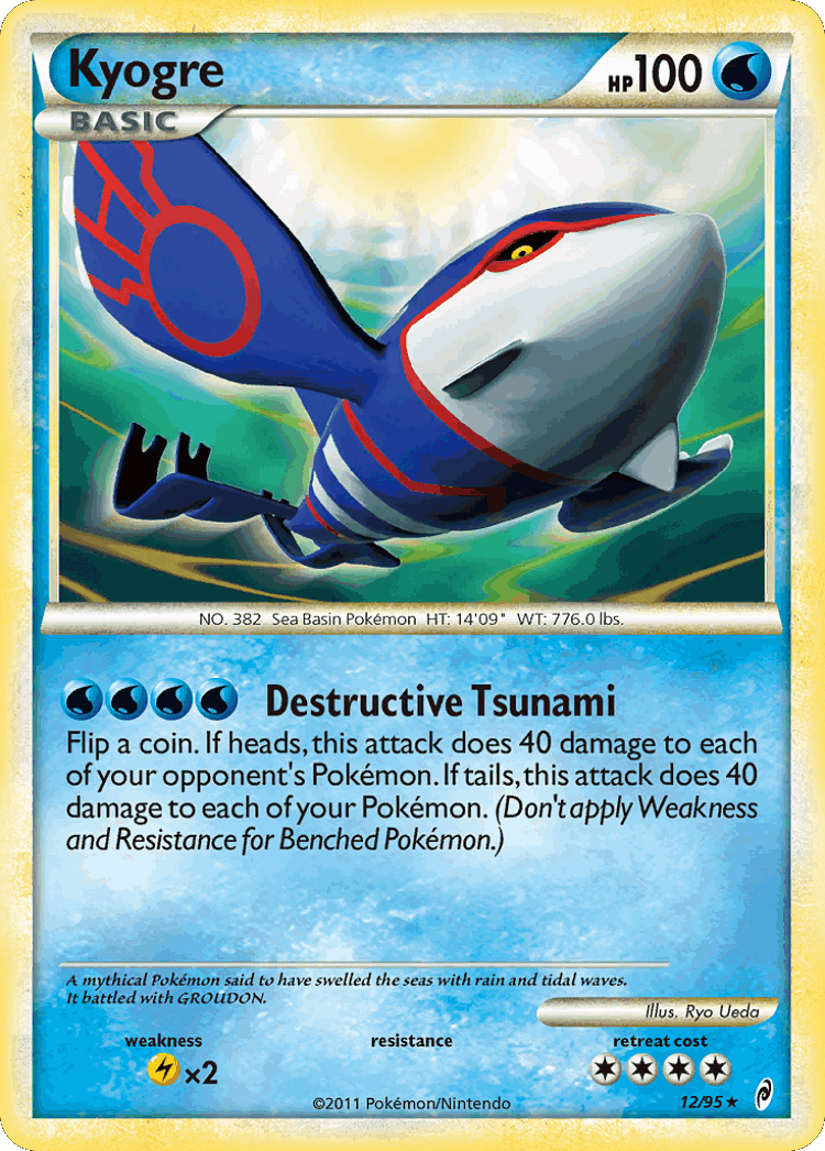 Kyogre #12 from Call of Legends - Rare Holo - Illustrated by Ryo Ueda