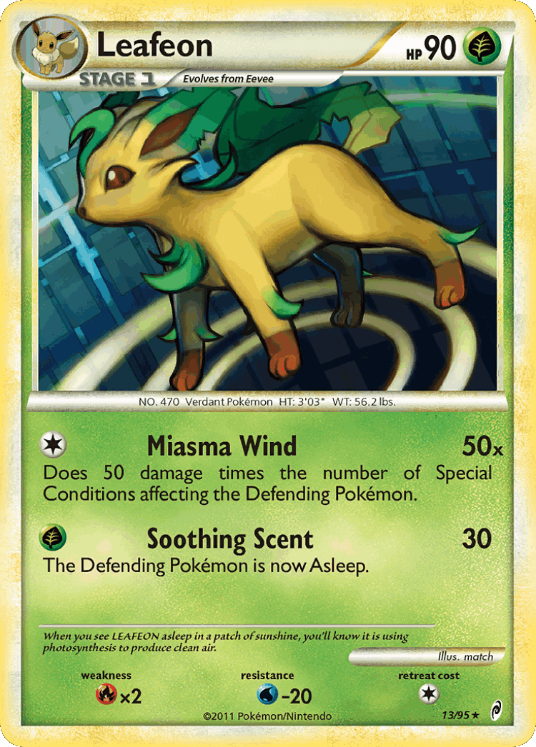 Leafeon #13 from Call of Legends - Rare Holo - Illustrated by match