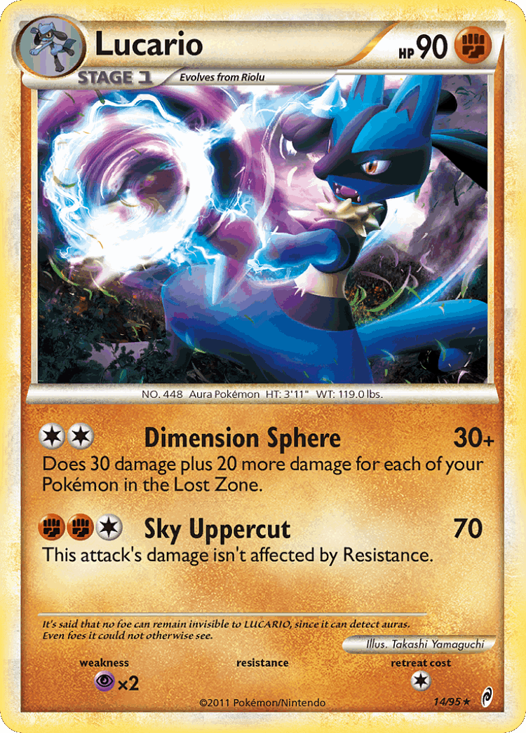 Lucario #14 from Call of Legends - Rare Holo - Illustrated by Takashi Yamaguchi