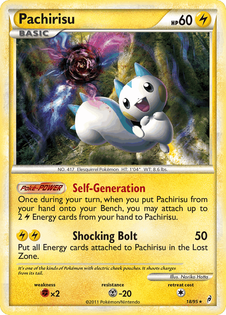Pachirisu #18 from Call of Legends - Rare Holo - Illustrated by Noriko Hotta