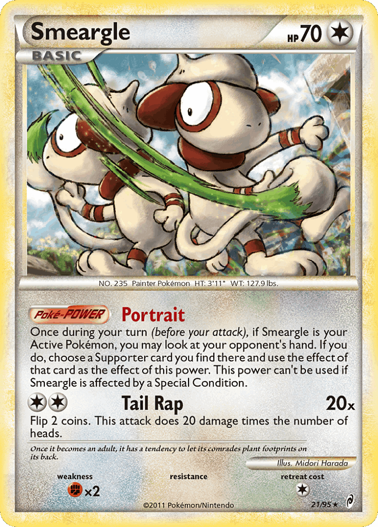 Smeargle #21 from Call of Legends - Rare Holo - Illustrated by Midori Harada