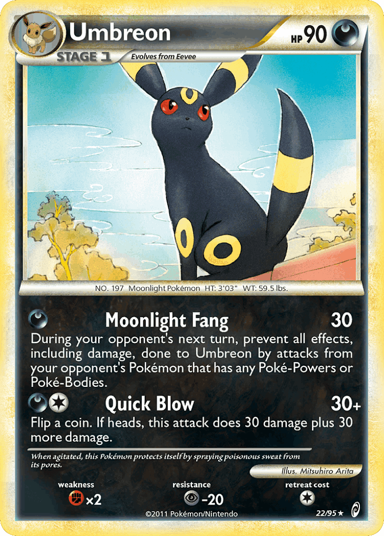 Umbreon #22 from Call of Legends - Rare Holo - Illustrated by Mitsuhiro Arita