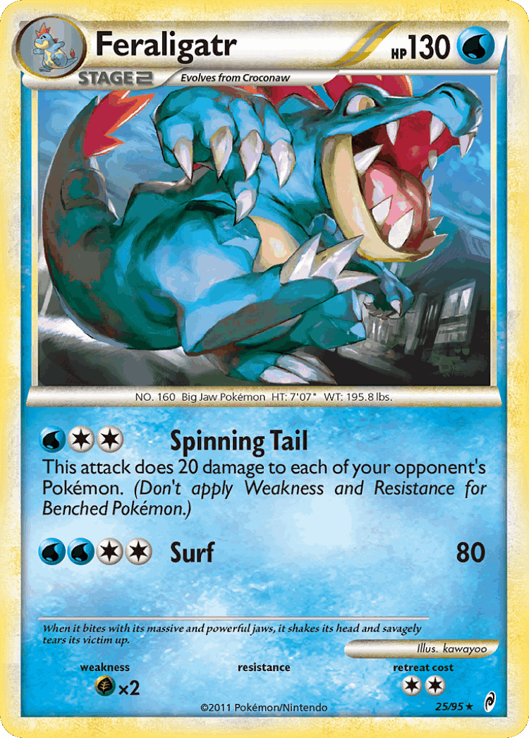 Feraligatr #25 from Call of Legends - Rare - Illustrated by kawayoo