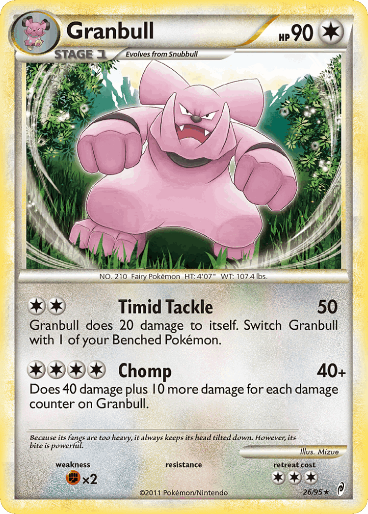 Granbull #26 from Call of Legends - Rare - Illustrated by Mizue