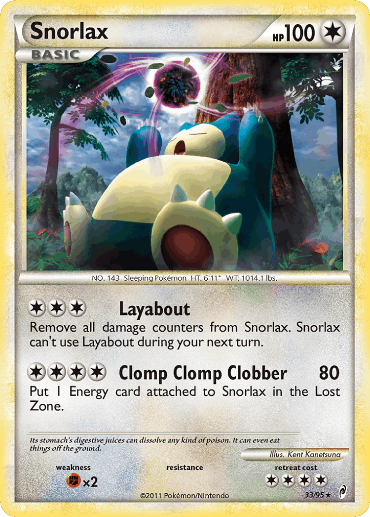 Snorlax #33 from Call of Legends - Rare - Illustrated by Kent Kanetsuna