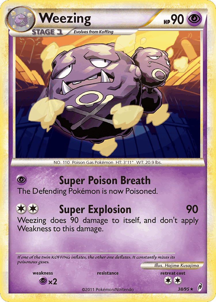 Weezing #38 from Call of Legends - Rare - Illustrated by Hajime Kusajima