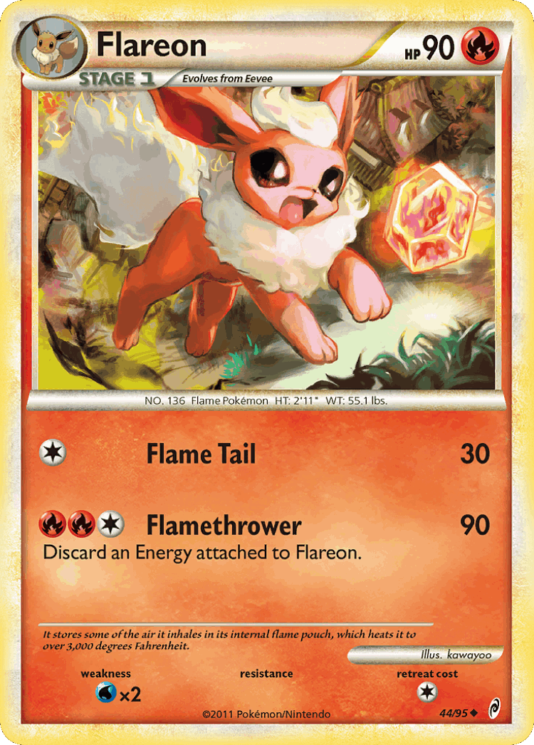 Flareon #44 from Call of Legends - Uncommon - Illustrated by kawayoo