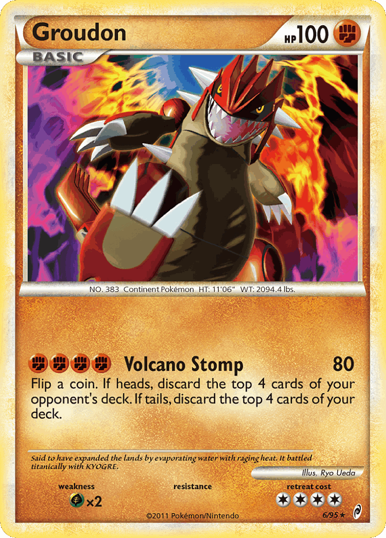 Groudon #6 from Call of Legends - Rare Holo - Illustrated by Ryo Ueda