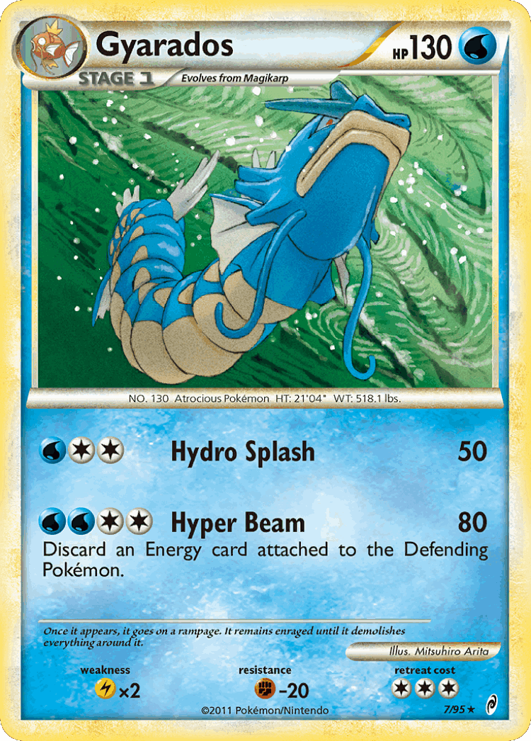 Gyarados #7 from Call of Legends - Rare Holo - Illustrated by Mitsuhiro Arita