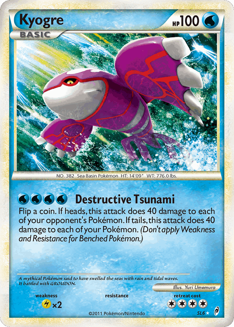 Kyogre #6 from Call of Legends - Rare Holo - Illustrated by Yuri Umemura