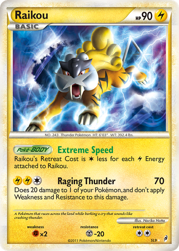 Raikou Pokémon TCG card art
