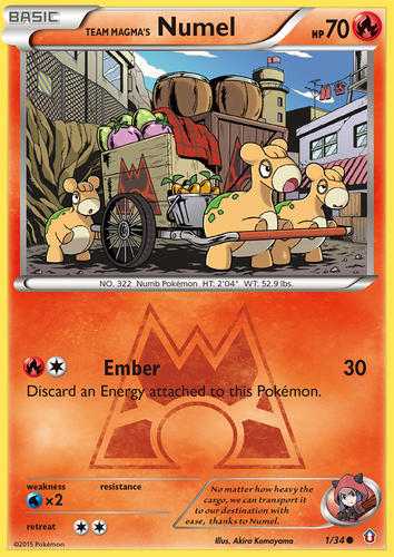 Team Magma's Numel Pokémon TCG card art