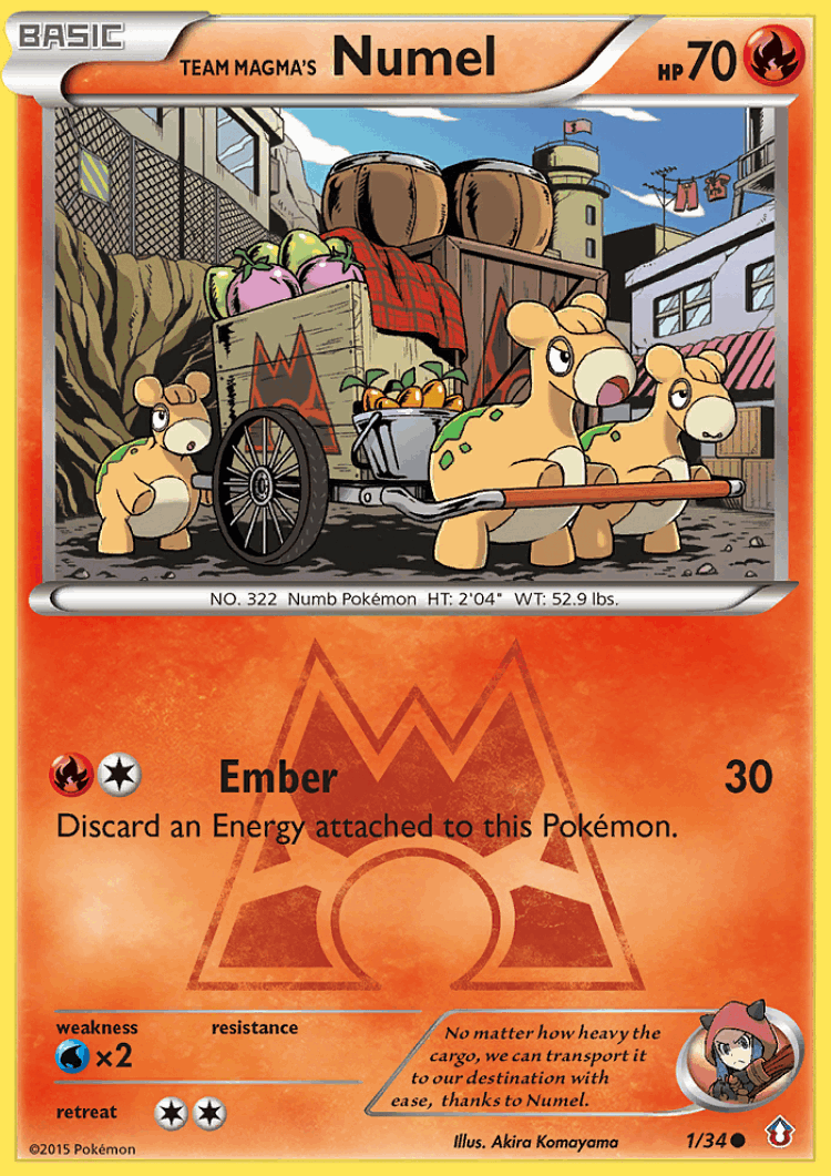 Team Magma's Numel #1 from Double Crisis - Common - Illustrated by Akira Komayama