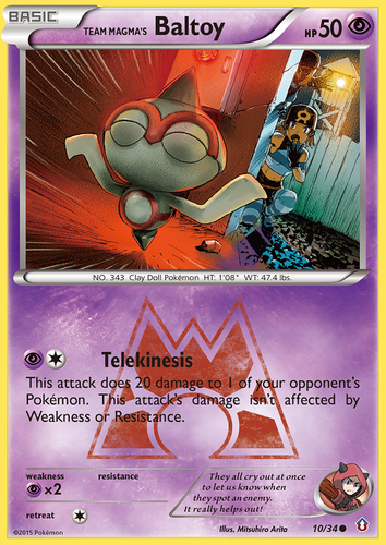 Team Magma's Baltoy #10 from Double Crisis - Common - Illustrated by Mitsuhiro Arita