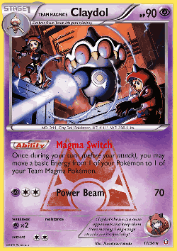Team Magma's Claydol Pokémon TCG card art