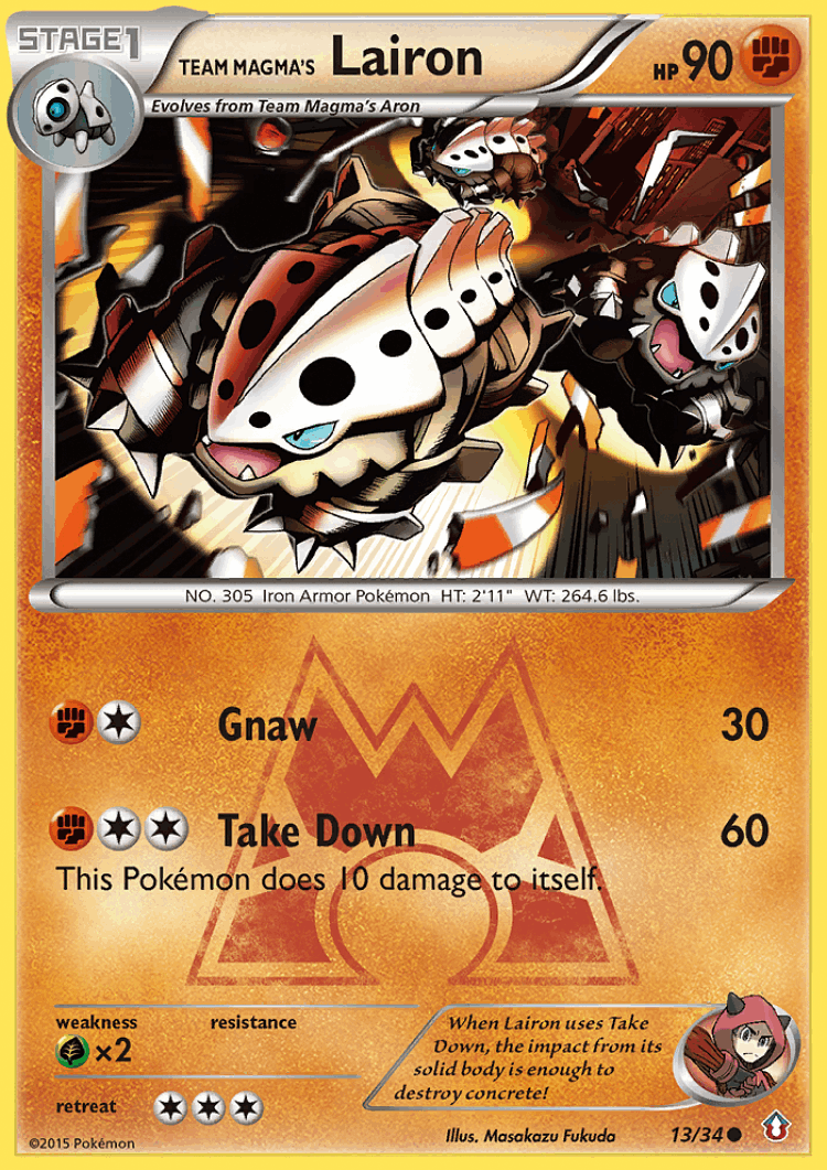 Team Magma's Lairon #13 from Double Crisis - Common - Illustrated by Masakazu Fukuda