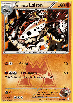 Team Magma's Lairon Pokémon TCG card art