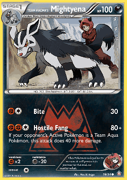 Team Magma's Mightyena Pokémon TCG card art