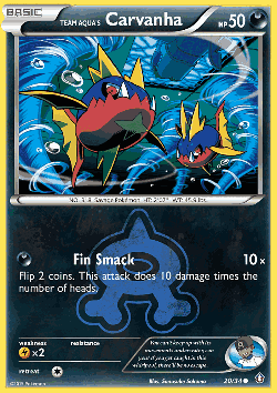 Team Aqua's Carvanha Pokémon TCG card art