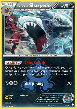 Team Aqua's Sharpedo Pokémon TCG card art