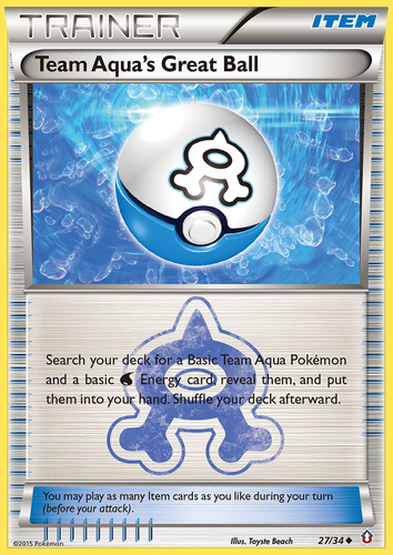 Team Aqua's Great Ball #27 from Double Crisis - Uncommon - Illustrated by Toyste Beach