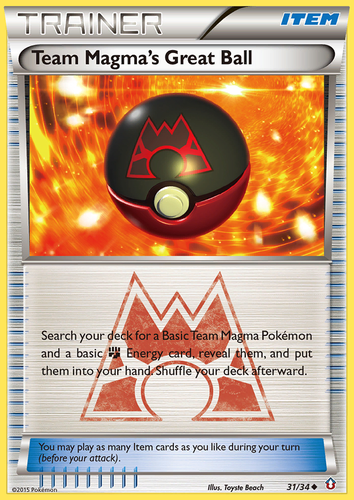 Team Magma's Great Ball #31 from Double Crisis - Uncommon - Illustrated by Toyste Beach