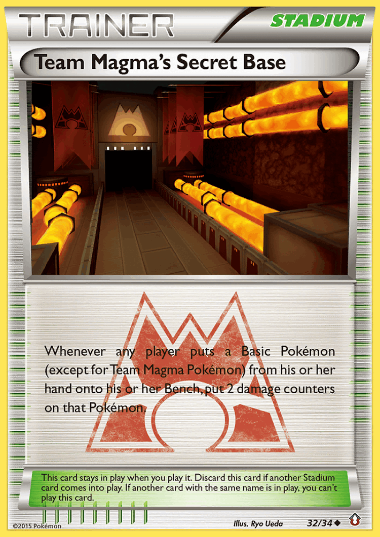 Team Magma's Secret Base #32 from Double Crisis - Uncommon - Illustrated by Ryo Ueda