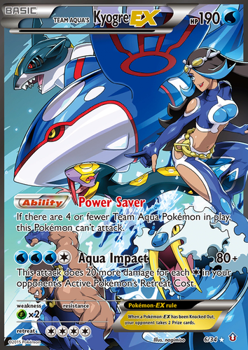 Team Aqua's Kyogre-EX #6 from Double Crisis - Rare Ultra - Illustrated by nagimiso