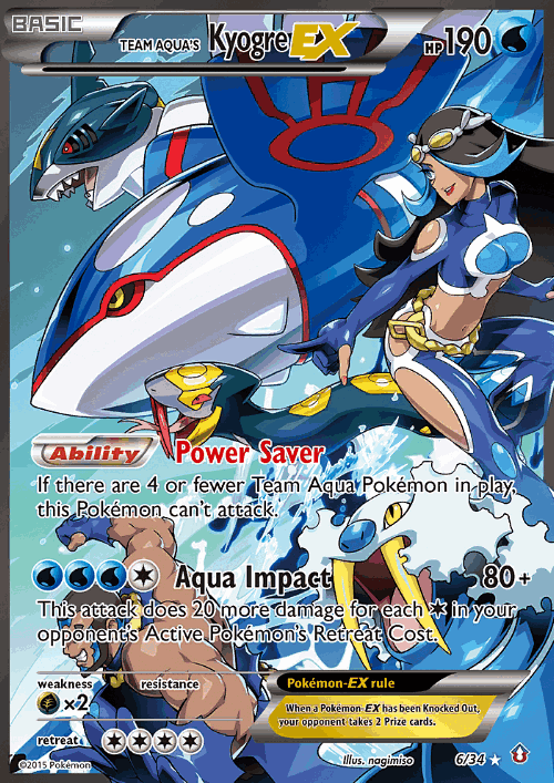Team Aqua's Kyogre-EX card art