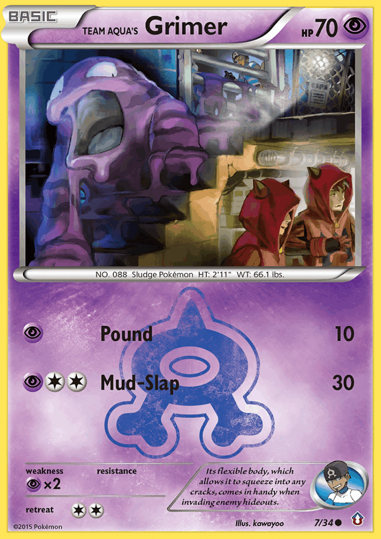 Team Aqua's Grimer #7 from Double Crisis - Common - Illustrated by kawayoo