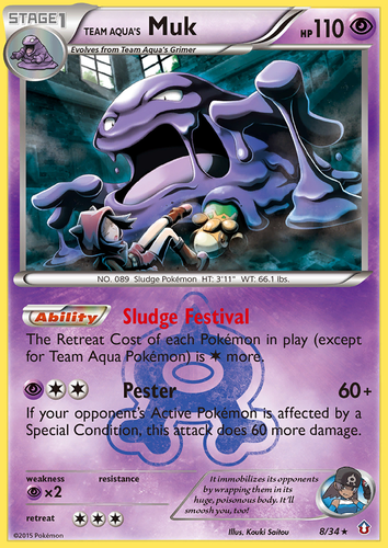Team Aqua's Muk Pokémon TCG card art