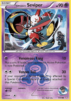 Team Aqua's Seviper Pokémon TCG card art