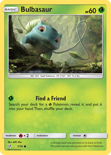 Bulbasaur #1 from Detective Pikachu - Common - Illustrated by MPC Film