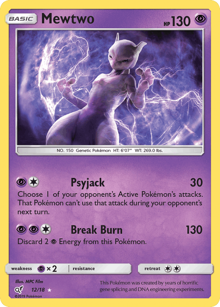 Mewtwo #12 from Detective Pikachu - Rare Ultra - Illustrated by MPC Film