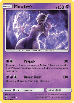 Mewtwo Pokémon TCG card art