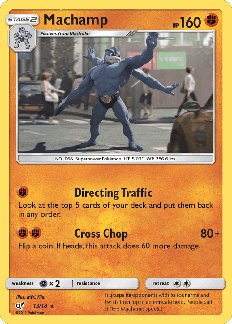 Machamp #13 from Detective Pikachu - Rare - Illustrated by MPC Film