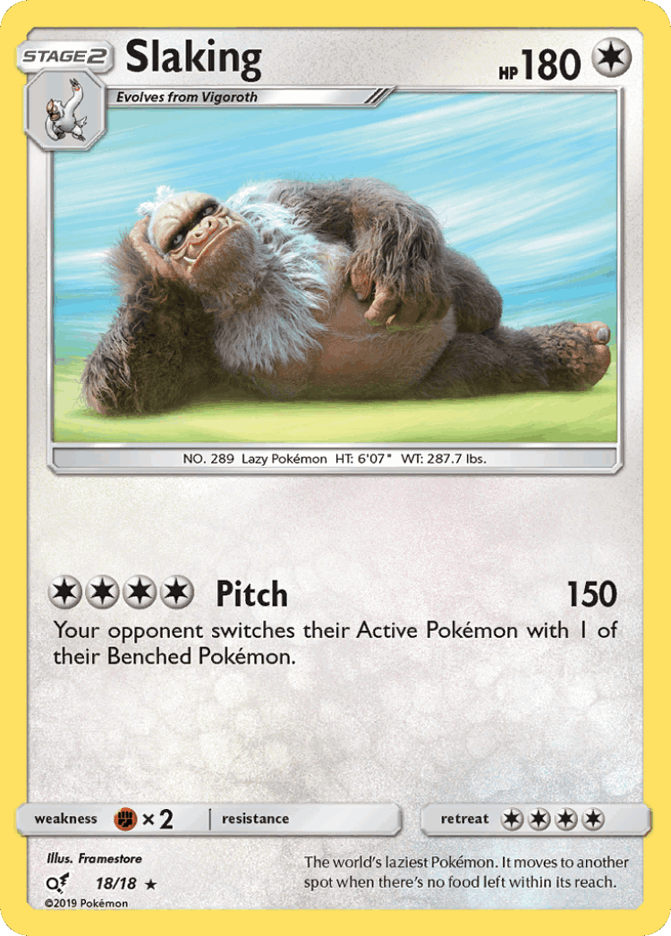 Slaking #18 from Detective Pikachu - Rare - Illustrated by Framestore
