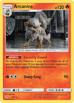 Arcanine Pokémon TCG card art