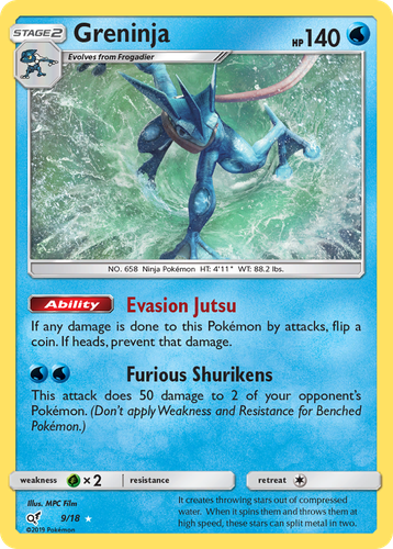 Greninja #9 from Detective Pikachu - Rare Ultra - Illustrated by MPC Film