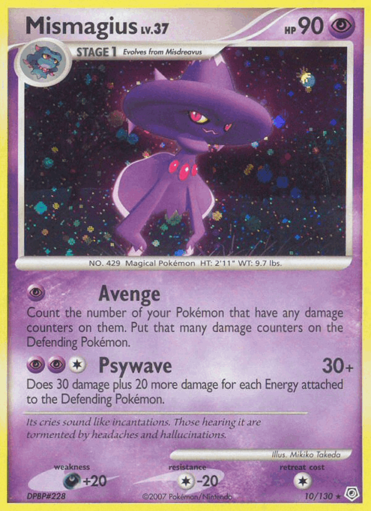 Mismagius #10 from Diamond & Pearl - Rare Holo - Illustrated by Mikiko Takeda