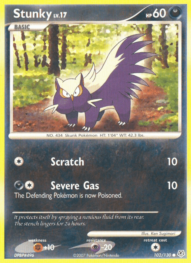 Stunky #102 from Diamond & Pearl - Common - Illustrated by Ken Sugimori