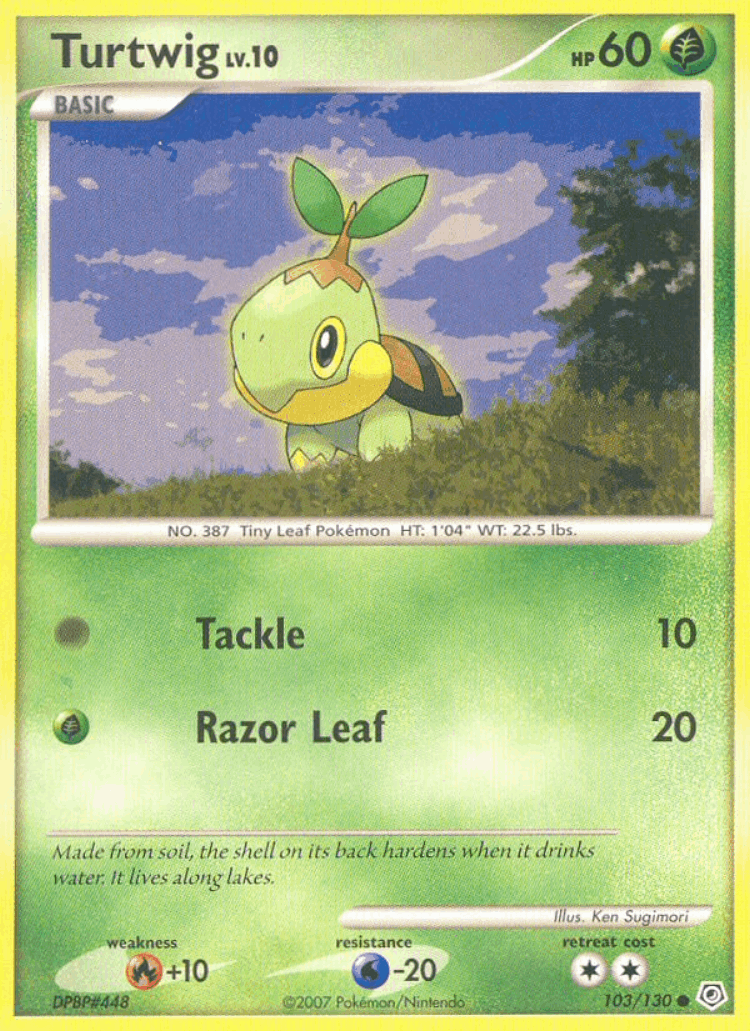 Turtwig #103 from Diamond & Pearl - Common - Illustrated by Ken Sugimori