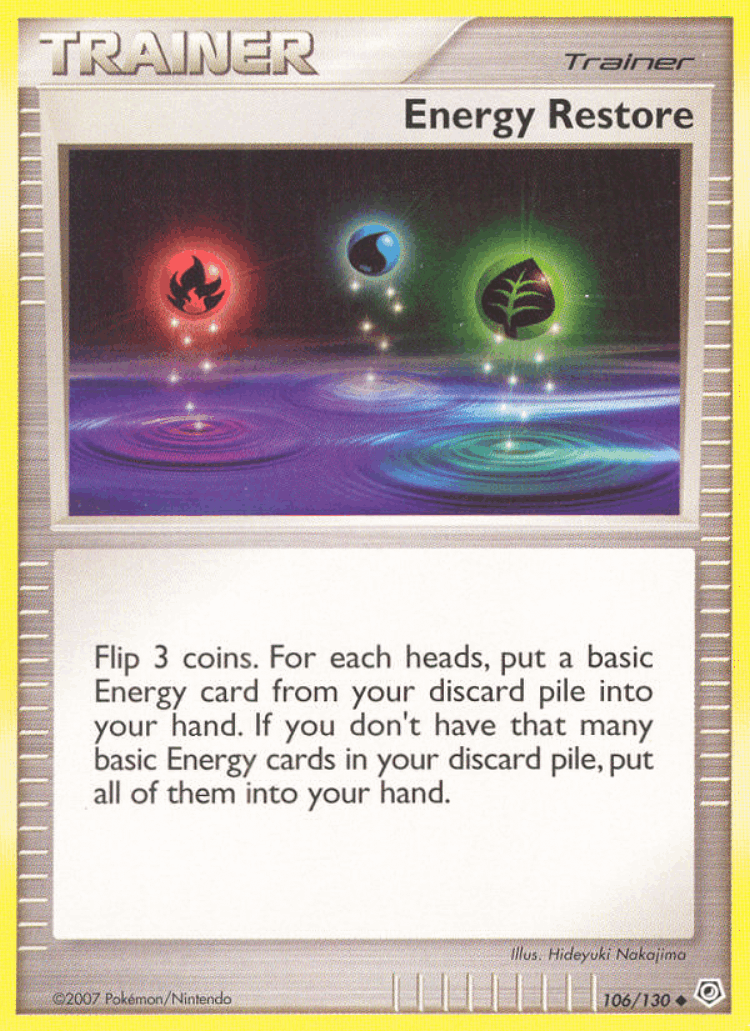 Energy Restore #106 from Diamond & Pearl - Uncommon - Illustrated by Hideyuki Nakajima