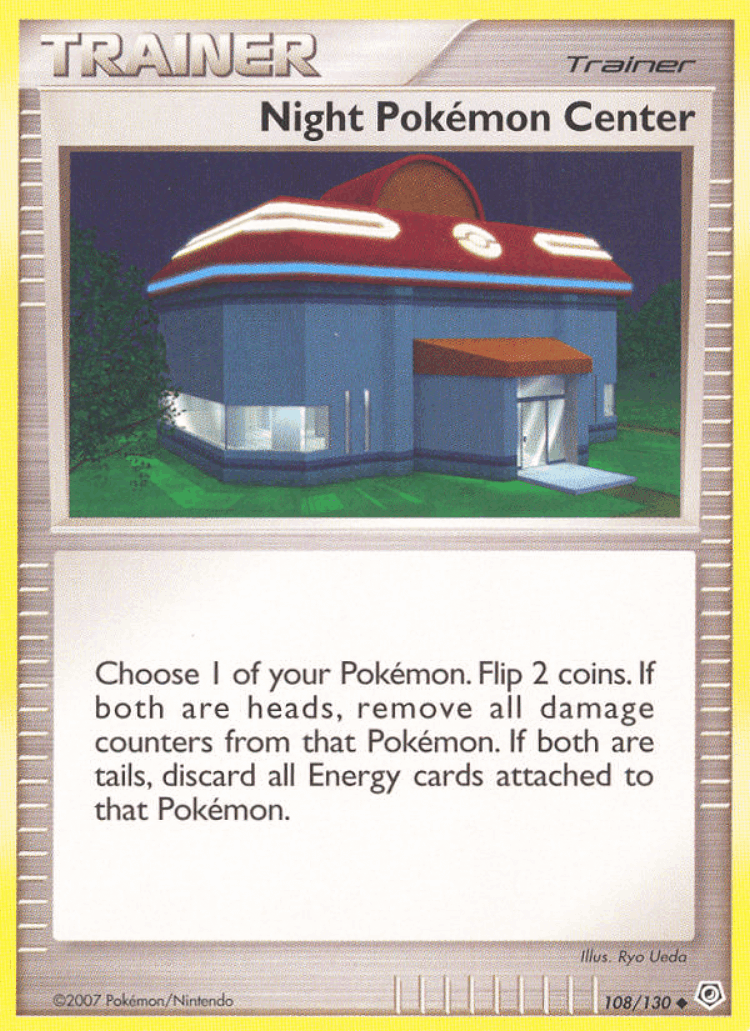 Night Pokémon Center #108 from Diamond & Pearl - Uncommon - Illustrated by Ryo Ueda