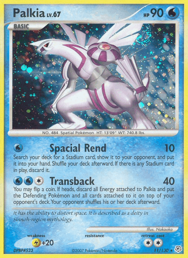 Palkia #11 from Diamond & Pearl - Rare Holo - Illustrated by Nakaoka